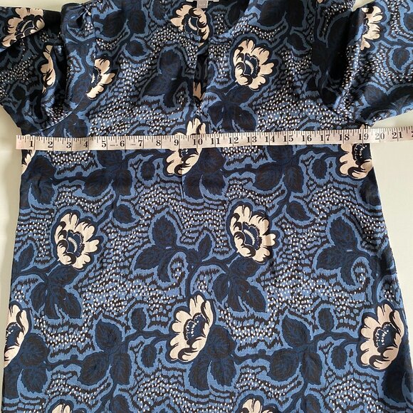 Ted Baker Oversize Floral Black Blue Ecru Blouse Sz Sm - Picture 6 of 10